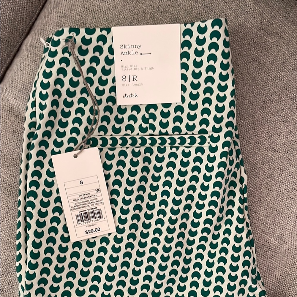 Target Green and White Geometric Pants